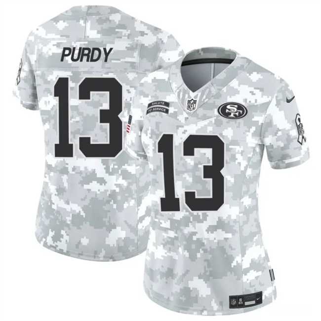 Women%27s San Francisco 49ers #13 Brock Purdy 2024 F.U.S.E Arctic Camo Salute To Service Limited Stitched Jersey Dzhi->san francisco 49ers->NFL Jersey